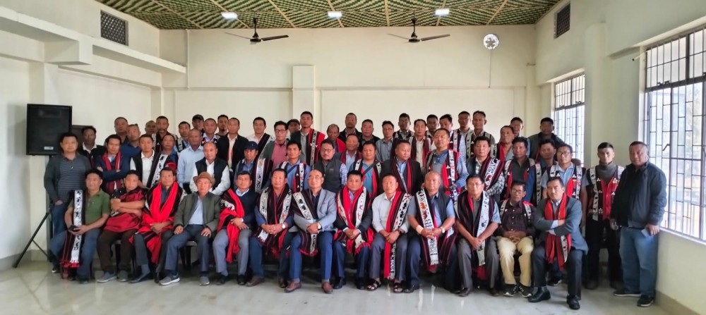 Attendees of a consultative meeting convened by the Ao Senden to discuss issues related with urban local bodies in Mokokchung on March 29.